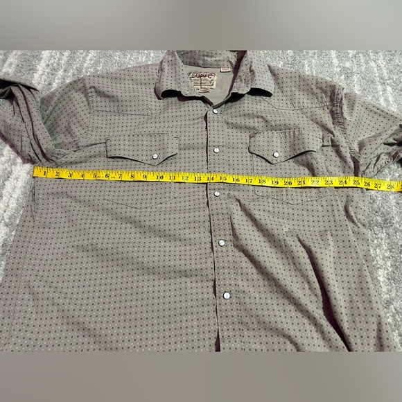 Rafter C Mens Pearl Snap Western Shirt Sz XL Neutral Printed Lightweight Cotton - Picture 4 of 6